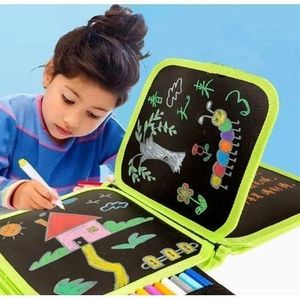 Tableau Magique Pour Enfants Jeux éducatifs Pour Enfants Livres De Coloriage Jouets Pour Enfants à Dessiner Tableaux Effaçables à 10 Faces Avec De L'eau 6 Stylos à Craie