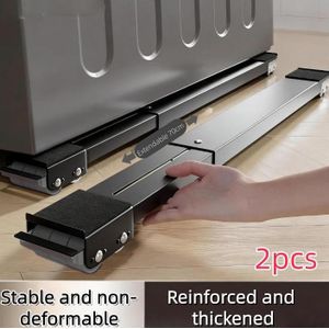 2pcs Support Roulette Ajustable Mobile Pour Machine à Laver, Réfrigérateur, Sèche Linge, Meubles, Congélateur, Lave Vaisselle 
