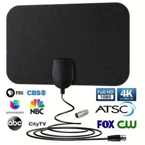CAPro Indoor Digital TV Antenna for Free-to-Air Channels with 3m Coaxial Cable and F-Type Adapter, Black