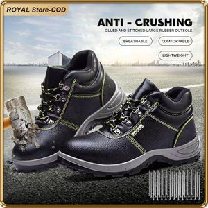 ASHION Bottes de travail de sécurité à embout en acier pour hommes et femmes - Antidérapantes, Imperméables, Durables