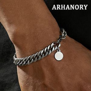 ARHANORY Bracelets Homme en Acier Titane à Maillons Cubains Bracelet Femme Punk Hip Hop