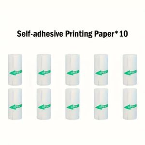 Autre Pack de 10 rouleaux de papier thermique auto-adhésif autocollante blanc 57mm pour mini imprimante de ticket