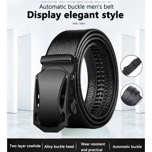Ceinture automatique en cuir noir pour hommes - Casual Style