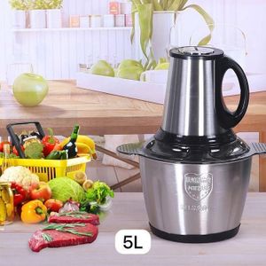 Hachoir Electrique + éplucheur d'ail Inox 600W - 5 Litres - 5LLB-8116