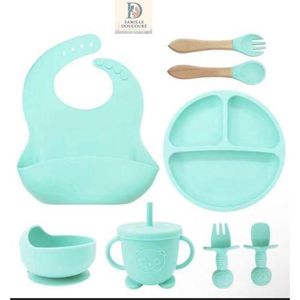 Set de nourriture en silicone 6 pcs pour bébé _ vert