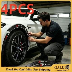 GALUIN 4 bandes anti-collision pour voiture, bandes décoratives de roues en fibre de carbone, pare-chocs