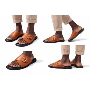Sandales Mules en cuir marron Pour Homme - Fabrication locale