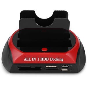Station d'accueil multifonction, Support De Disque Dur, USB 2.0 USB HUB lecteur de carte, HDD Prend en charge 2,5", 3,5" IDE SATA WLX-875