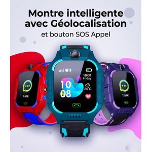 Montre Connectée Enfant – Option SOS, Appel & Géolocalisation – Écran Tactile - Montre Intelligenteavec Bouton SOS et Appels