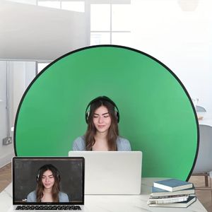 Circular Green Screen Backdrop 43" Polyester for Photography & Live Streaming