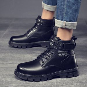 GLARPEBIE Bottes Homme Haute Montante Style Martin - Chaussures Tactiques Randonnée Outdoor  - Noir
