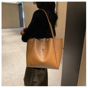 CALLIARA Sac fourre-tout minimaliste uni, grand sac à bandoulière pour femme, cuir doux, polyvalent pour le travail