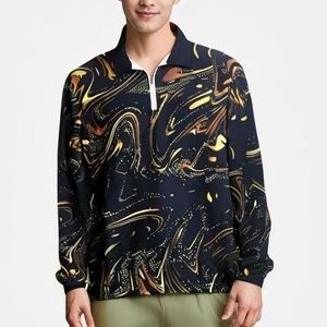 Chemises Homme Manches Longues Style Africain À Motifs Fleuris Élégant Noir.