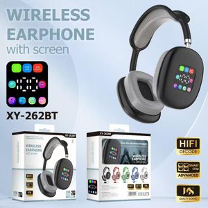 Casque sans fil bluetooth, casque équipé d’un lecteur de carte avec affichage numérique RGB, longue durée de la batterie, casque à oreille externe, casque pour ordinateur, version noire