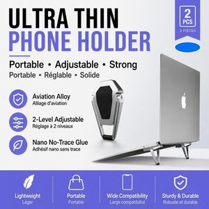 Support Ordinateur Portable en Aluminium Réglable, Support Pliable pour Bureau, Support pour Ordinateur Portable