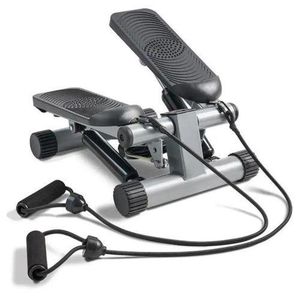 2 en 1 Mini Stepper avec écran Multifonctions et Cordes Élastiques, Poids supporté jusqu'à 100kg