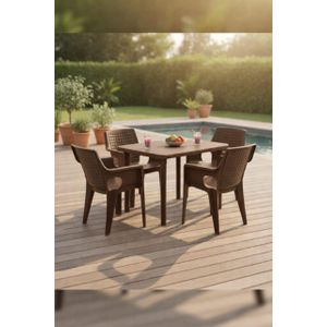 Ensemble Table plastique et 4 chaises 1m20 très solide, dressage, à manger Anti UV