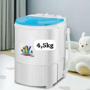 une mini machine à laver semi-automatique et portable de 4,5 kg, idéale pour le linge de bébé ou les petites quantités de vêtements