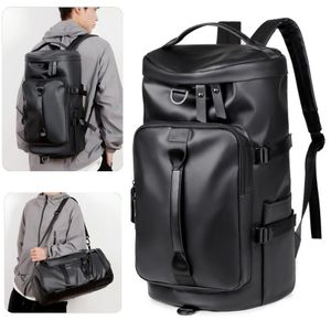 Gukbis Sac de sport et de voyage grande capacité – Sac fourre-tout de gym – Sac à dos de randonnée – Sac à dos de voyage pour activités de plein air – Sac cylindrique porté épaule ou croisé