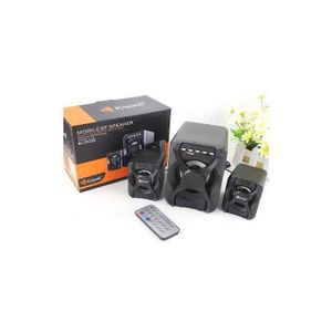 Kisonli Mini Haut-Parleur Bluetooth 2.1 avec Subwoofer – Son Puissant, Télécommande & Connexion USB/AUX