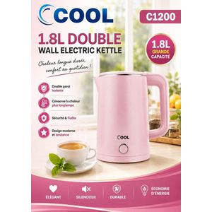Cool Bouilloire Électrique à  Double paroi isolante - 1.8 L - C1200- Rose
