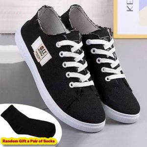 SHJO Chaussures Décontractées Pour Femmes - Baskets Noires À Lacets  Confortables Et Polyvalentes