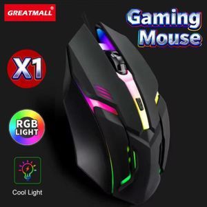 No Band GreatMall® Souris Gamer - Filaire Gaming RGB - Laser - 16000 DPI - Noir