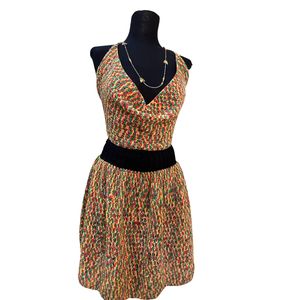 Ensemble crochet fait main pour femme – Haut croisé et jupe assortie multicolore