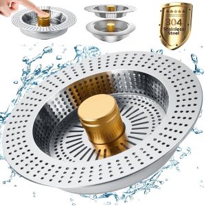 Filtre de vidange pour évier de cuisine, filtre anti-odeurs à clapet escamotable