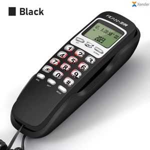 Téléphone Filaire Fixe Compact FICAN avec Écran LCD et Identification de l'Appelant