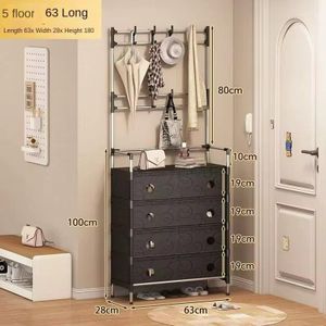 Étagère à chaussures multifonctionnelle, portant à vêtements, étagère de rangement intégrée