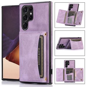 Dsc Coque Étui Portefeuille en Cuir avec Emplacements  – Samsung Galaxy S25/S24 Ultra VIOLET