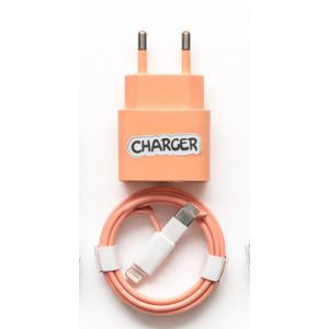 Chargeur iPhone Rapide + Câble Lightning Inclus – Qualité Premium Couleurs & SAUMON FONCE