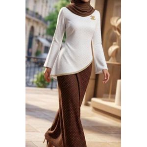 Ensemble femme élégante original rose-bleu-marron