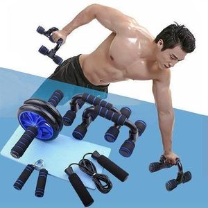 Roue Abdominale Push Up Stand Resistance Bands Sets Gym Fitness Equipment Exercice d'entraînement à domicile Barres d'exercice de culturisme de sport à domicileAbdominale Roue
