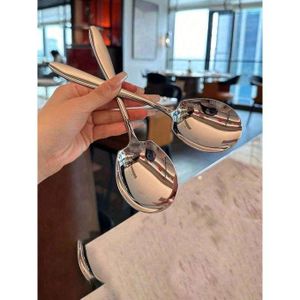 Lot de 2 cuillères de service en acier inoxydable pour la séparation des aliments — Fournitures pour buffets en hôtels ou restaurants — Retour