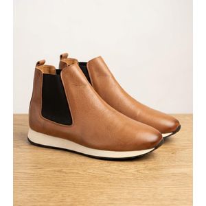 Bottines en cuir marron avec semelle sport