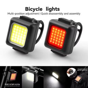 Vélo phare arrière mini LED COB rechargeable phare de vélo phare arrière imperméable montage facile accessoires de vélo phare de vélo combo de lumière arrière