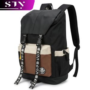 STY Sac à dos homme grande capacité, sac d'étudiant tendance, sac d'école à couleurs contrastées, sac de voyage