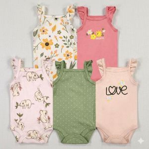 Lot de 5 Body Bébé Manches Longues - 100% Coton