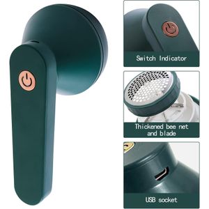 Brosse anti-peluches électrique, 6 lames, rechargeable par USB, idéale pour les vêtements - Verte