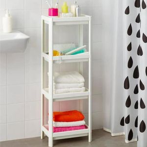 TodyJeyHo Étagère de rangement pour salle de bain, étagères d'angle pour caddy de douche, unité d'étagère en plastique pour salle de bain, rangement de cuisine et salle de bain antirouille, 4 niveaux d'étagères de douche, blanc