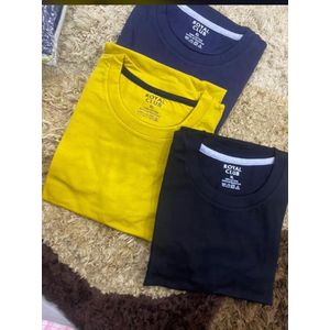 Lot de 3 T-shirt de couleur unie hommes en coton