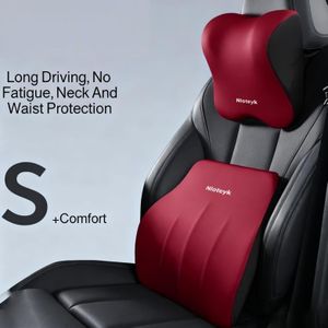Coussin de soutienLombaire appui-tête pour voiture/Coussin ergonomique en mousse à mémoire de forme pour le cou, soutienLombaire, dossier amovible et lavable pour chaise de bureau et voiture