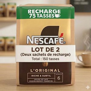 Nescafe Pack Éco : Lot De 2 Nescafé Spécial Filtre - Recharge 2 X 150g (150 Tasses) - Intensité 6