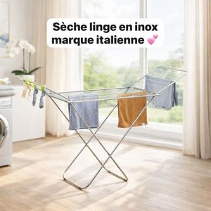 Sèche-linge pliable en acier inoxydable italien – Élégance, durabilité et confort pour votre linge au quotidien - Étendoir en inox 