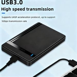 Boîtier Externe USB3.0 2.5" pour Disque Dur S-A-T-A 5Gbps HDD SSD pour Ordinateurs Portables et de Bureau, Sans Outil