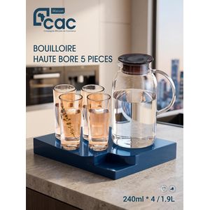CARAFE EN VERRE + 4 TASSES - Dorée - 5 Pieces CA820993
