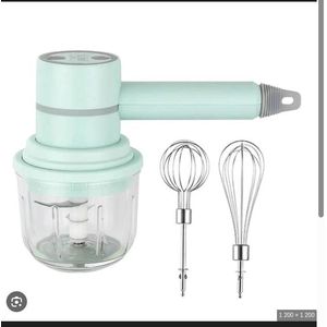 Hachoir et batteur électrique sans fil multifonctionnels - VERT