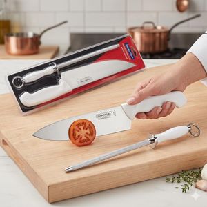 Set de Découpe Professionnel Tramontina – Couteau de Chef & Fusil à Aiguiser